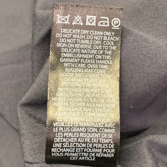 NEEDLE AND THREAD Size 4 Navy Burgundy White Embroidered Floral Bomber Jacket - Picture 14 of 14